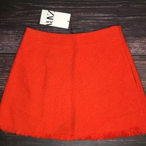 Zara Orange-Red Skirt